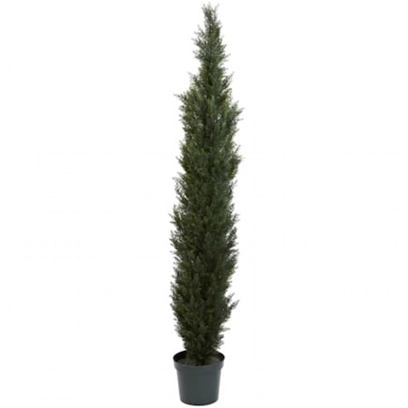 Nearly Natural 7 ft. Mini Cedar Pine Tree With 3614 Tips in 12 in. Pot - Two Tone Green 5429